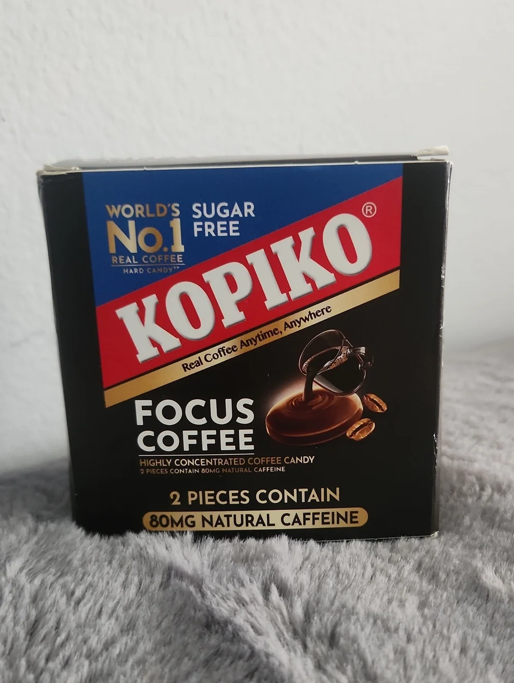 KOPIKO Focus Coffee Sugar Free Candy - Black & Gold Packaging